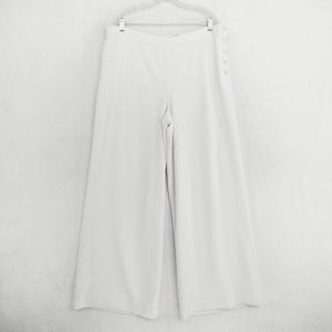Lauren Ralph Lauren White Side Buttons Wide Leg Trousers P3988